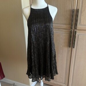 Comme Elegant Black Metallic Dress